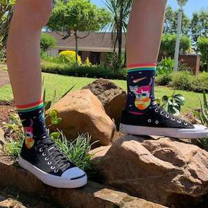 Sock It To Me Socks - Women's Crew - Space Cats
