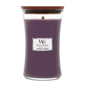 Gifts For Teachers: Large WoodWick Scented Soy Candle - Amethyst & Amber