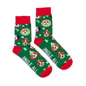 Mens Socks: Christmas Dog Socks