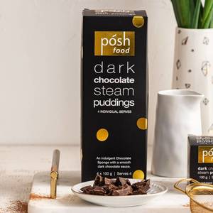 Posh Food Dark Chocolate Steam Pudding (4 pack)