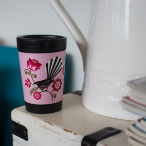 New Zealand Made: Cuppa Coffee Cup - Pink Fantail (12oz)