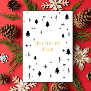 Christmas Greeting Card - Festive AF Trees