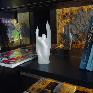 You Rock Hand Candle - White