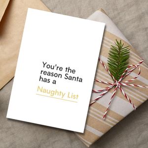 Christmas Cards: Christmas Greeting Card - Naughty List