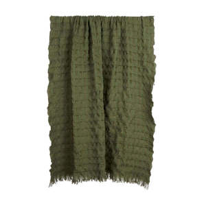 Amalfi Ridge Waffle Throw Green