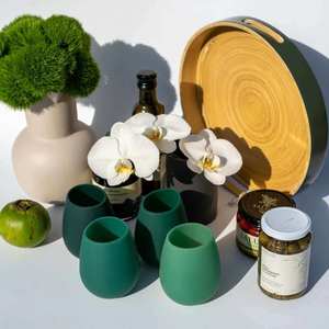 Fegg Silicone Unbreakable Glasses - Mistletoe 4 pack