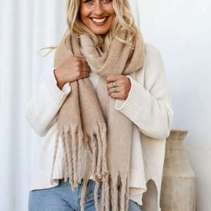 Winter Warmers: Wrap Scarf - Biscuit