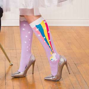 Sock It To Me Socks - Women's Knee High - Rainbow Blast
