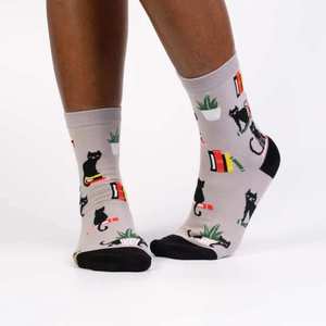 Sock It To Me Socks - Women's Crew - Booked for Meow