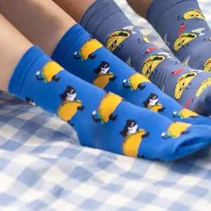 Sock It To Me Socks - Women's Crew - Let's Taco 'bout Cats