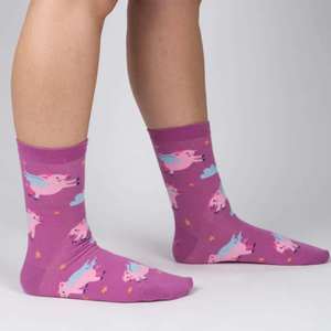 Sock It To Me Socks - Women's Crew - When Pigs Fly