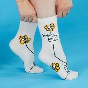 Novelty For Her: Women's Socks – Friendly Bitch - Blue Q