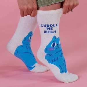 Women's Socks – Cuddle Me Bitch - Blue Q
