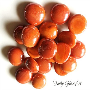 Mini Glass Gems - Orange FUNKY GLASS ART
