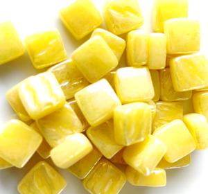 Glass Squares 8x8mm - Personalised Yellow FUNKY GLASS ART