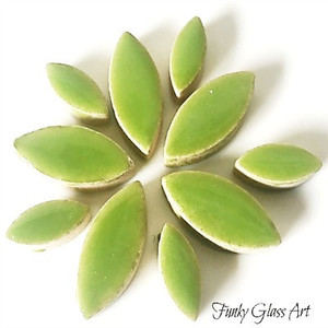 Products: Ceramic Petals - Kiwi FUNKY GLASS ART