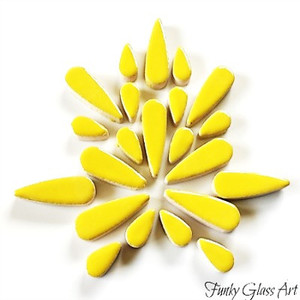 Ceramic Teardrops - Yellow 50gms FUNKY GLASS ART