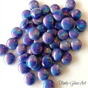 Glass Droplets 12mm - Iridescent Lapis FUNKY GLASS ART