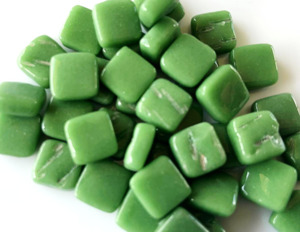Products: Glass Squares 8x8mm - Green FUNKY GLASS ART