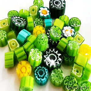 Products: Millefiori - Brazil Green Mix FUNKY GLASS ART