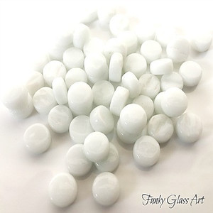 Darling Dotz 8mm - White FUNKY GLASS ART