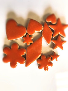 Ceramic charms Popsice Orange FUNKY GLASS ART