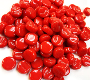 Products: Darling Dotz 8mm - Bright Red FUNKY GLASS ART