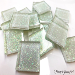 Glitter 23x23 Opal - CLEARANCE FUNKY GLASS ART