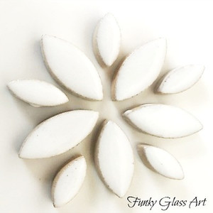 Ceramic Petals - White FUNKY GLASS ART