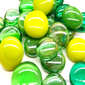 Products: Glass Gems - Green Mix FUNKY GLASS ART