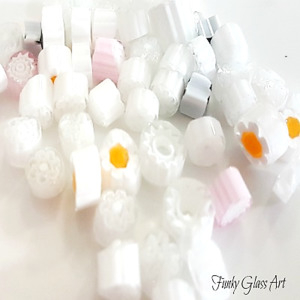 Millefiori - White Mix FUNKY GLASS ART