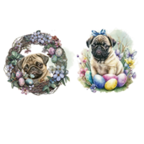 Easter Pugs FUNKY GLASS ART