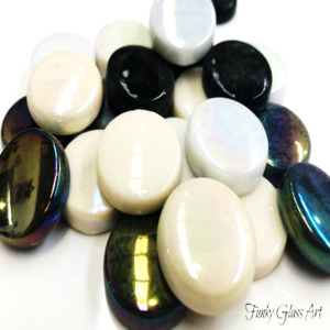 XL Ebony and Ivory FUNKY GLASS ART