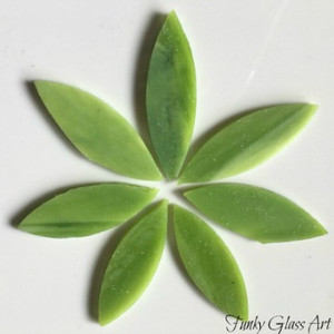 Products: Stained Glass Large Petals Green Tea FUNKY GLASS ART