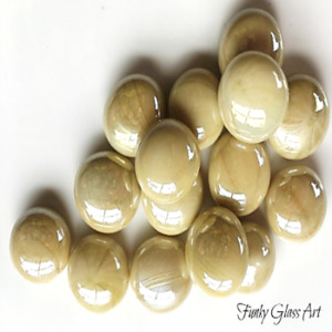 Mini Glass Gems - Cream FUNKY GLASS ART