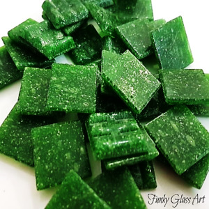 Vit 20x20 Dark Green FUNKY GLASS ART