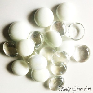 Glass Gems - White Frost Mix FUNKY GLASS ART