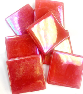 Iridised Glass Tile - Watermelon 25x25 FUNKY GLASS ART