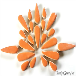 Ceramic Teardrops - Orange 100gms FUNKY GLASS ART