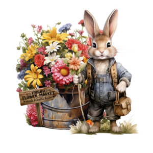 Products: Flower Market Bunny Transfer FUNKY GLASS ART