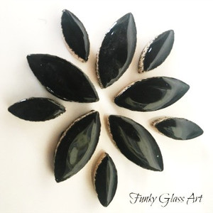 Products: Ceramic Petals - Black FUNKY GLASS ART