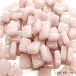 Products: Glass Squares 8x8mm - Soft Pink FUNKY GLASS ART