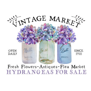 Market Hydrangeas FUNKY GLASS ART