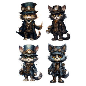 Products: Steam Punk Cats FUNKY GLASS ART