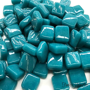 Products: Glass Squares 8x8mm - Teal FUNKY GLASS ART