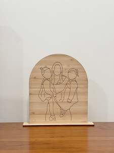 Mothers Day: Line art plaque