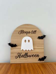 Sleeps Till Halloween Countdown Plaque
