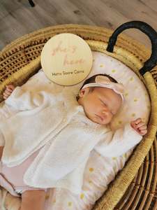 She's here/ He's here acrylic announcement plaque