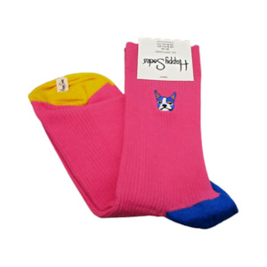 All: Happy Socks Ribb Embroidery Dog Sock