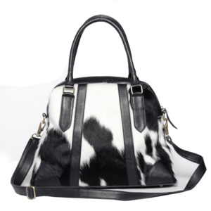 Tote Bags: Winter Wonderland Cowhide Tote